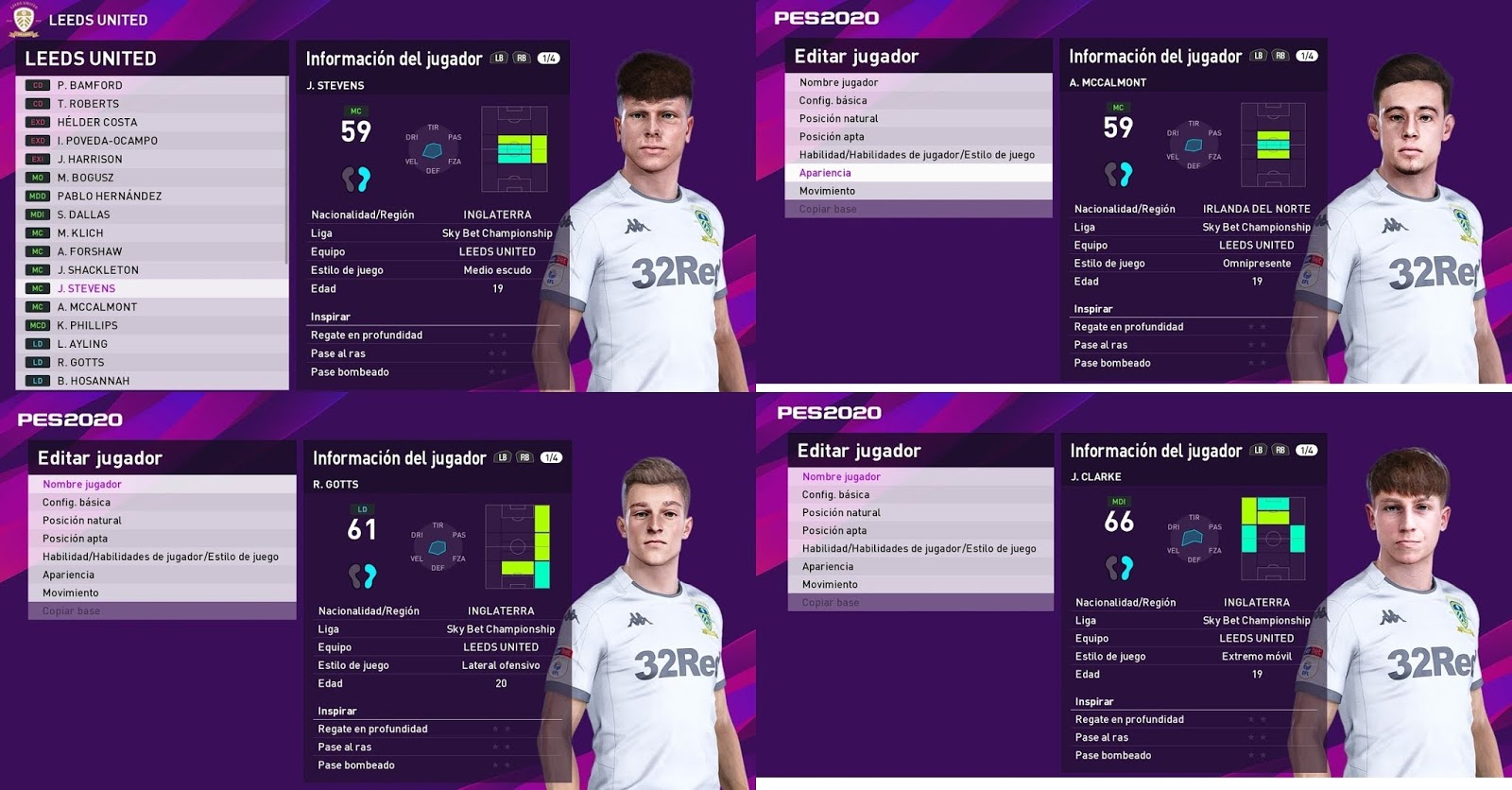 Pes 2020 2024 leeds united kit